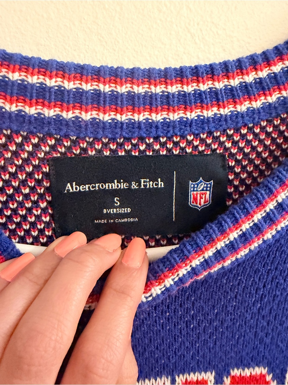 Abercrombie & Fitch Blue New York Giants Knit Sweater - Picture 2 of 3